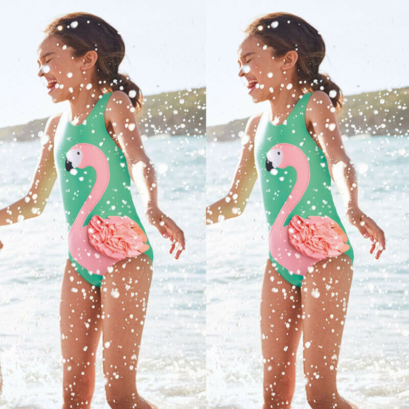 Baby Girl Swimsuit Flamingo Print